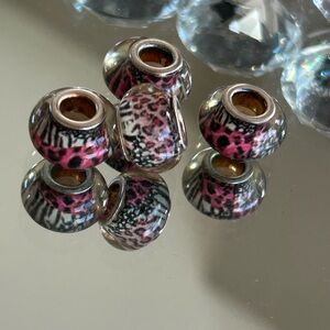 New Animal print charm bead Murano bead
